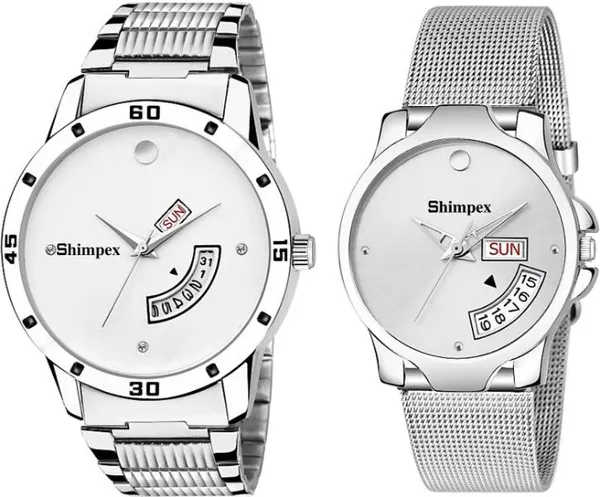 Premium_Watches_White_Metal_Couple_Waterproof_With_A_One_Year_Warranty_Day_And_Date_Analog