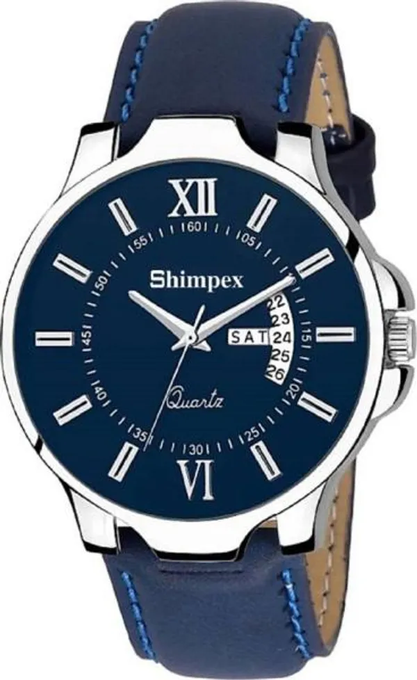 Premium_Watches_Blue_Genuine_Leather_Boys_Waterproof_With_A_One_Year_Warranty_Day_And_Date_Analog