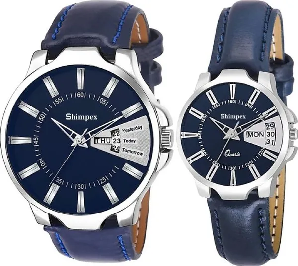 Premium_Watches_Blue_Genuine_Leather_Boys_&_Girls_Waterproof_With_A_One_Year_Warranty_Day_And_Date_Analog
