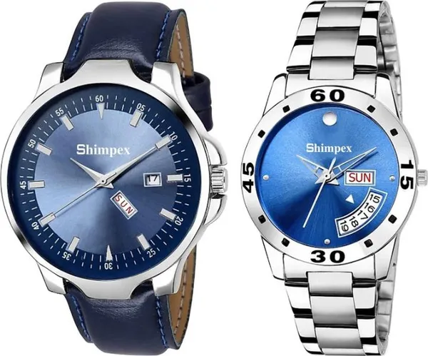 Premium_Watches_White_Genuine_Leather_Metal_Couple_Waterproof_With_A_One_Year_Warranty_Day_And_Date_Analog