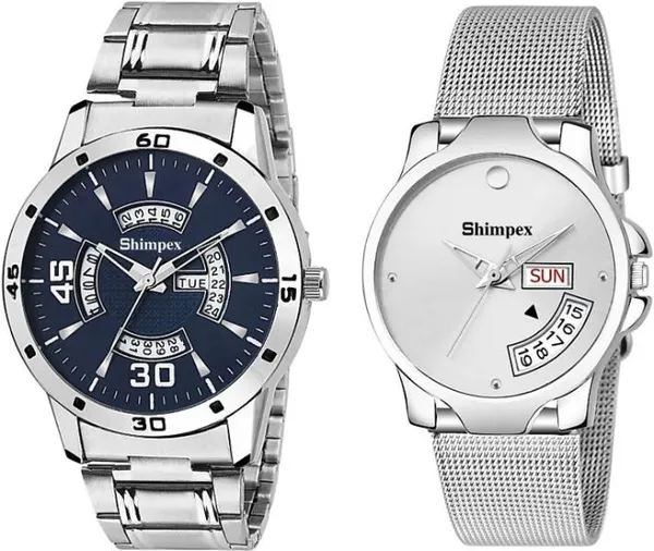 Premium_Watches_White_Metal_Couple_Waterproof_With_A_One_Year_Warranty_Day_And_Date_Analog