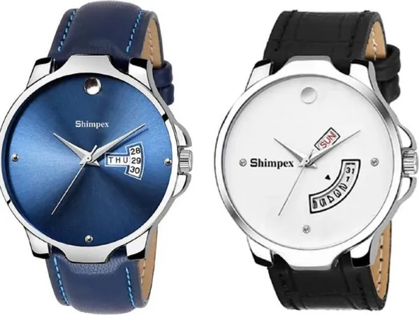 Premium_Watches_Blue_Genuine_Leather_Boys_Waterproof_With_A_One_Year_Warranty_Day_And_Date_Analog