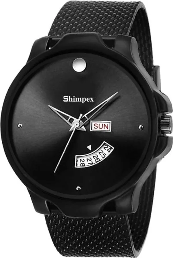 Premium_Watches_Black_Genuine_Leather_Men_Waterproof_With_A_One_Year_Warranty_Day_And_Date_Analog