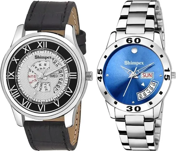 Premium_Watches_Blue_Metal_Couple_Waterproof_With_A_One_Year_Warranty_Day_And_Date_Analog