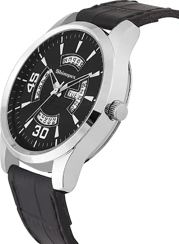 Premium_Watches_Black_Genuine_Leather_Boys_Waterproof_With_A_One_Year_Warranty_Day_And_Date_Analog