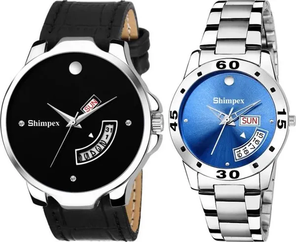 Premium_Watches_White_Genuine_Leather_Metal_Couple_Waterproof_With_A_One_Year_Warranty_Day_And_Date_Analog