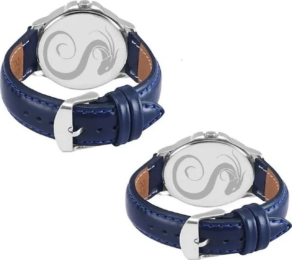 Premium_Watches_Blue_Genuine_Leather_Couple_Waterproof_With_A_One_Year_Warranty_Day_And_Date_Analog