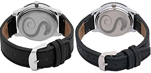 Premium_Watches_Black_White_Genuine_Leather_Men_&_Women_Waterproof_With_A_One_Year_Warranty_Day_And_Date_Analog