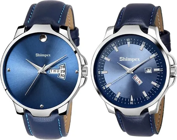 Premium_Watches_Blue_Genuine_Leather_Men_Waterproof_With_A_One_Year_Warranty_Day_And_Date_Analog
