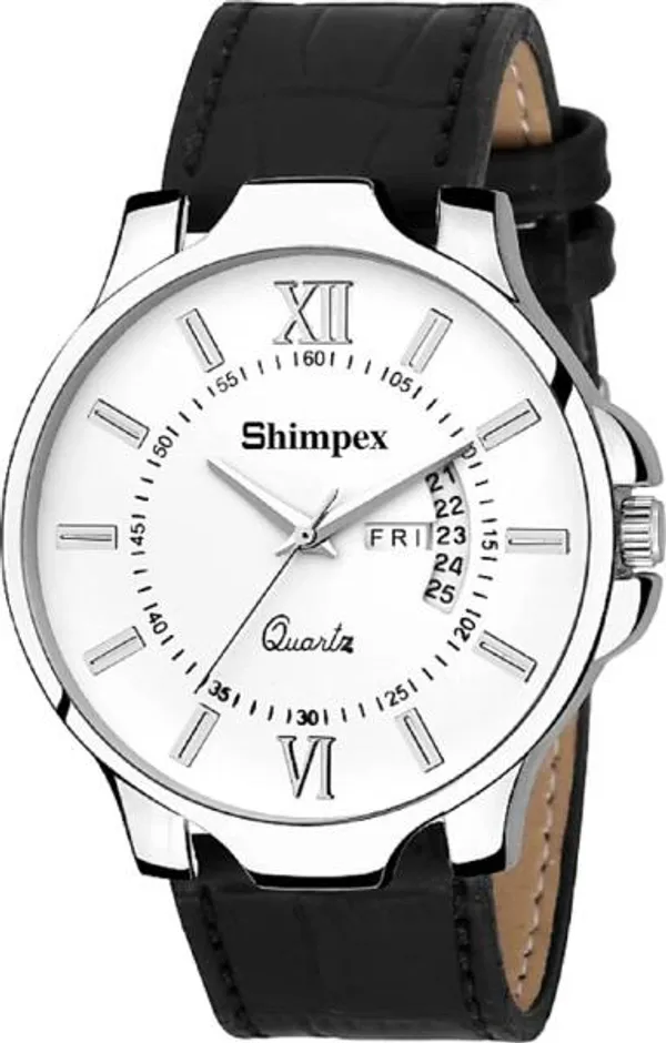 Shimpex_Good_Quality__Watches_White_Genuine_Leather_Boys_Waterproof_With_A_One_Year_Warranty_Day_And_Date_Analog