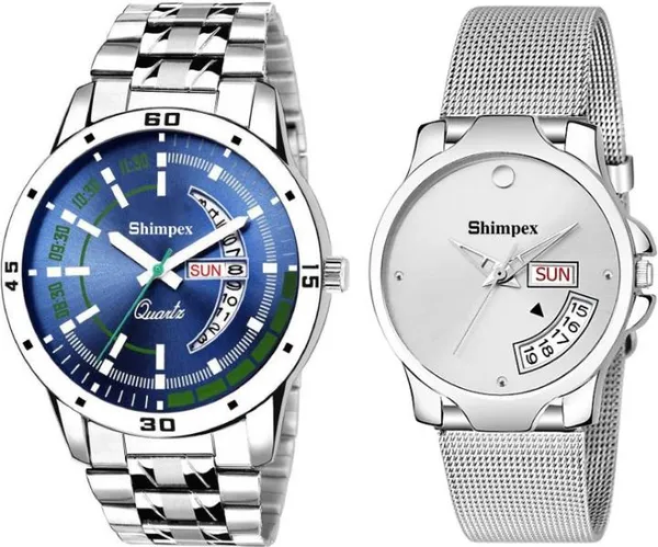 Premium_Watches_White_Metal_Couple_Waterproof_With_A_One_Year_Warranty_Day_And_Date_Analog