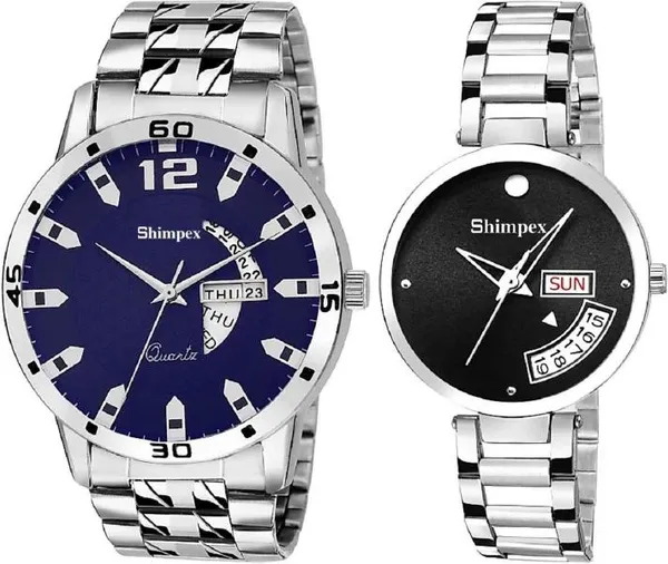 Shimpex_Good_Quality__Watches_Black_Blue_Metal_Couple_Waterproof_With_A_One_Year_Warranty_Day_And_Date_Analog