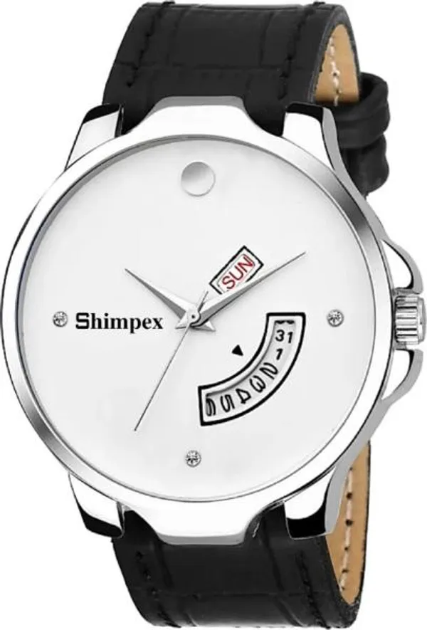 Premium_Watches_White_Genuine_Leather_Men_Waterproof_With_A_One_Year_Warranty_Day_And_Date_Analog