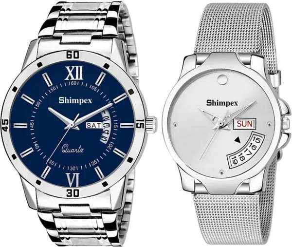 Premium_Watches_White_Metal_Genuine_Leather_Boys_&_Girls_Waterproof_With_A_One_Year_Warranty_Day_And_Date_Analog