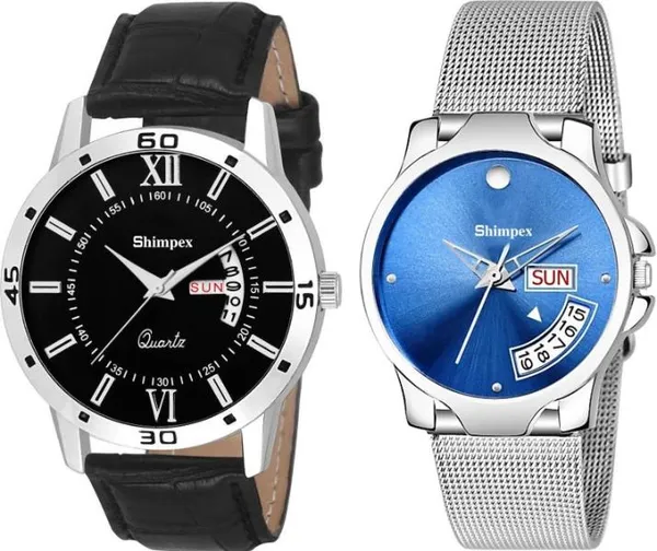 Premium_Watches_Multicolor_Genuine_Leather_Metal_Couple_Waterproof_With_A_One_Year_Warranty_Day_And_Date_Analog