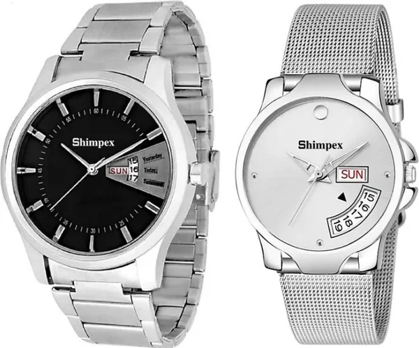 Premium_Watches_White_Metal_Couple_Waterproof_With_A_One_Year_Warranty_Day_And_Date_Analog