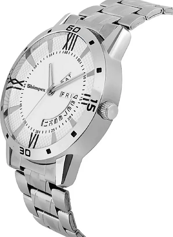 Premium_Watches_White_White_Stainless_Steel_Couple_Waterproof_With_A_One_Year_Warranty_Day_And_Date_Analog