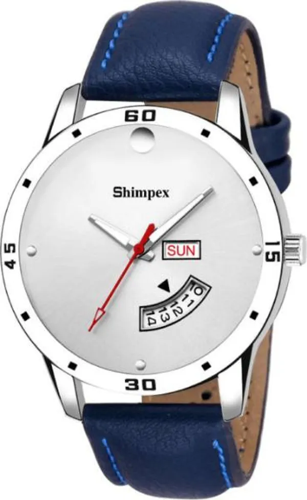 Premium_Watches_Blue_Genuine_Leather_Boys_Waterproof_With_A_One_Year_Warranty_Day_And_Date_Analog