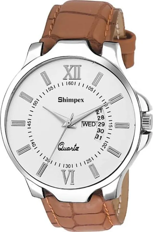 Premium_Watches_White_Genuine_Leather_Men_Waterproof_With_A_One_Year_Warranty_Day_And_Date_Analog