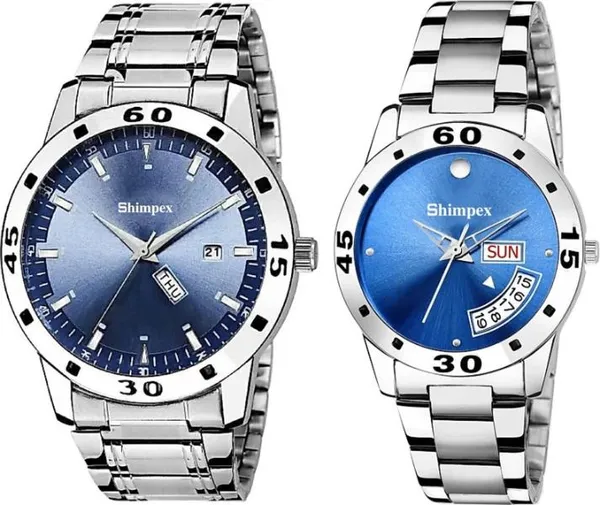 Premium_Watches_White_Genuine_Leather_Metal_Couple_Waterproof_With_A_One_Year_Warranty_Day_And_Date_Analog
