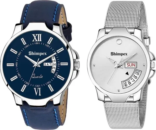 Premium_Watches_White_Metal_Genuine_Leather_Boys_&_Girls_Waterproof_With_A_One_Year_Warranty_Day_And_Date_Analog