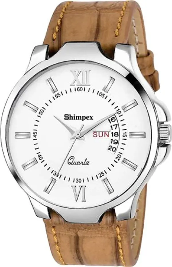 Premium_Watches_White_Genuine_Leather_Men_Waterproof_With_A_One_Year_Warranty_Day_And_Date_Analog