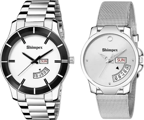 Premium_Watches_White_Metal_Genuine_Leather_Boys_&_Girls_Waterproof_With_A_One_Year_Warranty_Day_And_Date_Analog