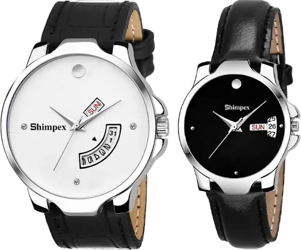 Premium_Watches_White_Genuine_Leather_Men_&_Women_Waterproof_With_A_One_Year_Warranty_Day_And_Date_Analog