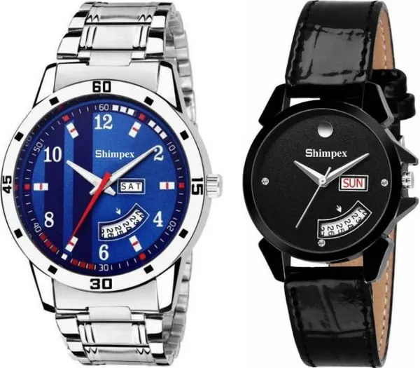 Premium_Watches_Black_Genuine_Leather_Couple_Waterproof_With_A_One_Year_Warranty_Day_And_Date_Analog