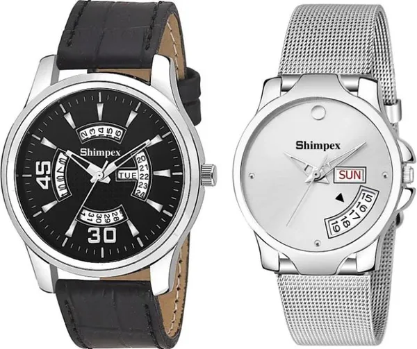 Premium_Watches_White_Metal_Genuine_Leather_Boys_&_Girls_Waterproof_With_A_One_Year_Warranty_Day_And_Date_Analog