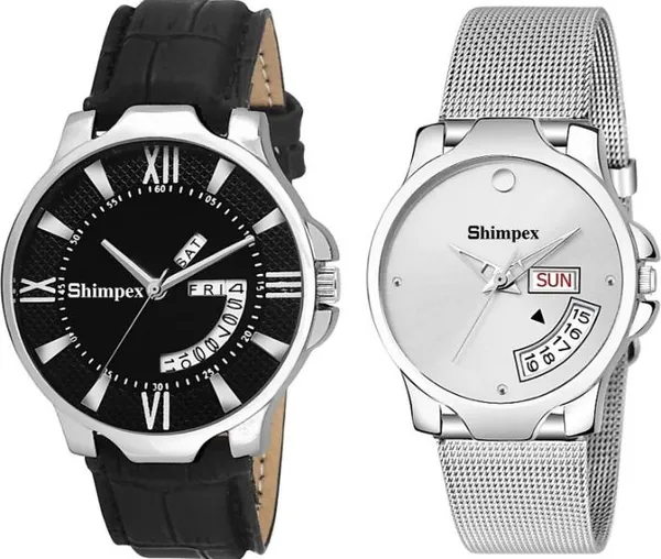Premium_Watches_White_Genuine_Leather_Metal_Couple_Waterproof_With_A_One_Year_Warranty_Day_And_Date_Analog