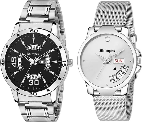 Premium_Watches_White_Metal_Couple_Waterproof_With_A_One_Year_Warranty_Day_And_Date_Analog