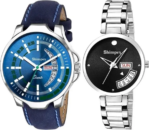 Premium_Watches_Multicolor_Genuine_Leather_Metal_Couple_Waterproof_With_A_One_Year_Warranty_Day_And_Date_Analog
