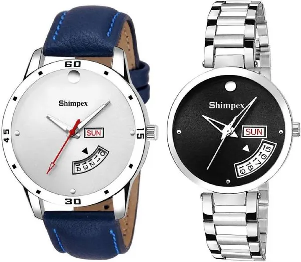 Premium_Watches_Multicolor_Genuine_Leather_Metal_Couple_Waterproof_With_A_One_Year_Warranty_Day_And_Date_Analog