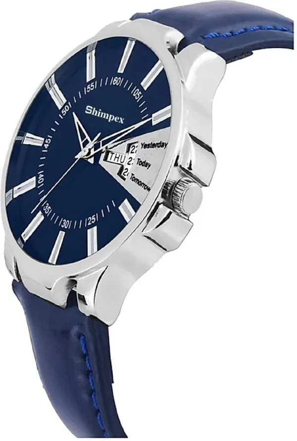 Premium_Watches_Blue_Genuine_Leather_Boys_Waterproof_With_A_One_Year_Warranty_Day_And_Date_Analog