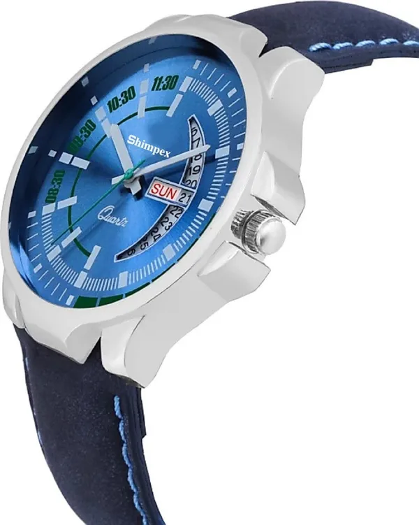 Premium_Watches_Blue_Genuine_Leather_Men_Waterproof_With_A_One_Year_Warranty_Day_And_Date_Analog