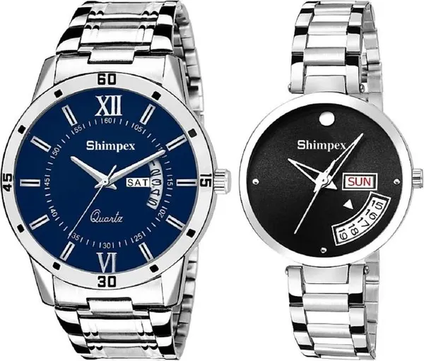 Premium_Watches_Multicolor_Metal_Couple_Waterproof_With_A_One_Year_Warranty_Day_And_Date_Analog