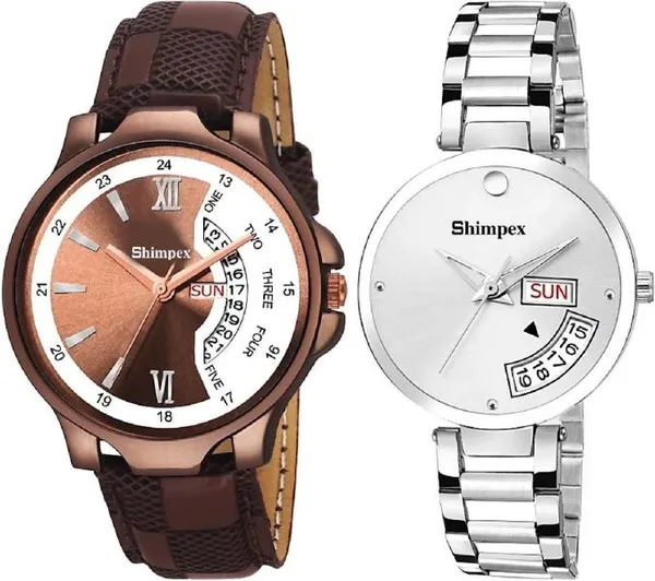 Shimpex_Good_Quality__Watches_Silver_Bronze_White_Metal_Genuine_Leather_Men_&_Women_Waterproof_With_A_One_Year_Warranty_Day_And_Date_Analog