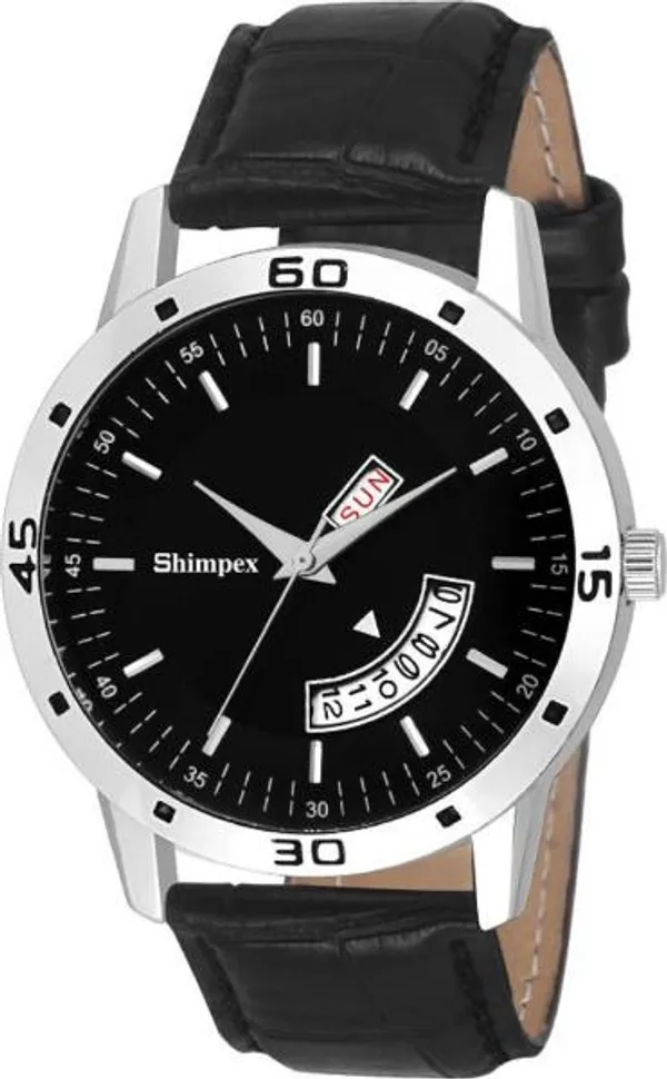 Premium_Watches_Black_Genuine_Leather_Men_Waterproof_With_A_One_Year_Warranty_Day_And_Date_Analog