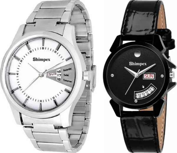 Premium_Watches_Black_Genuine_Leather_Couple_Waterproof_With_A_One_Year_Warranty_Day_And_Date_Analog