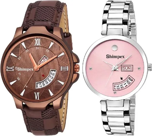 Premium_Watches_Pink_Bronze_Metal_Genuine_Leather_Men_&_Women_Waterproof_With_A_One_Year_Warranty_Day_And_Date_Analog