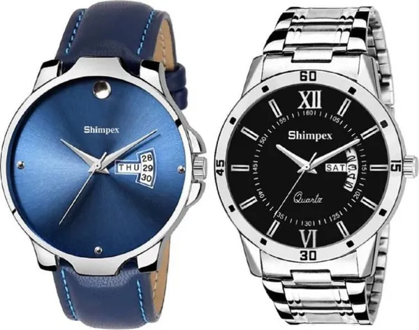 Premium_Watches_Blue_Black_Genuine_Leather_Metal_Men_Waterproof_With_A_One_Year_Warranty_Day_And_Date_Analog