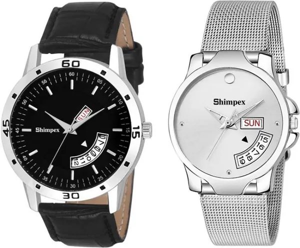Premium_Watches_White_Metal_Couple_Waterproof_With_A_One_Year_Warranty_Day_And_Date_Analog