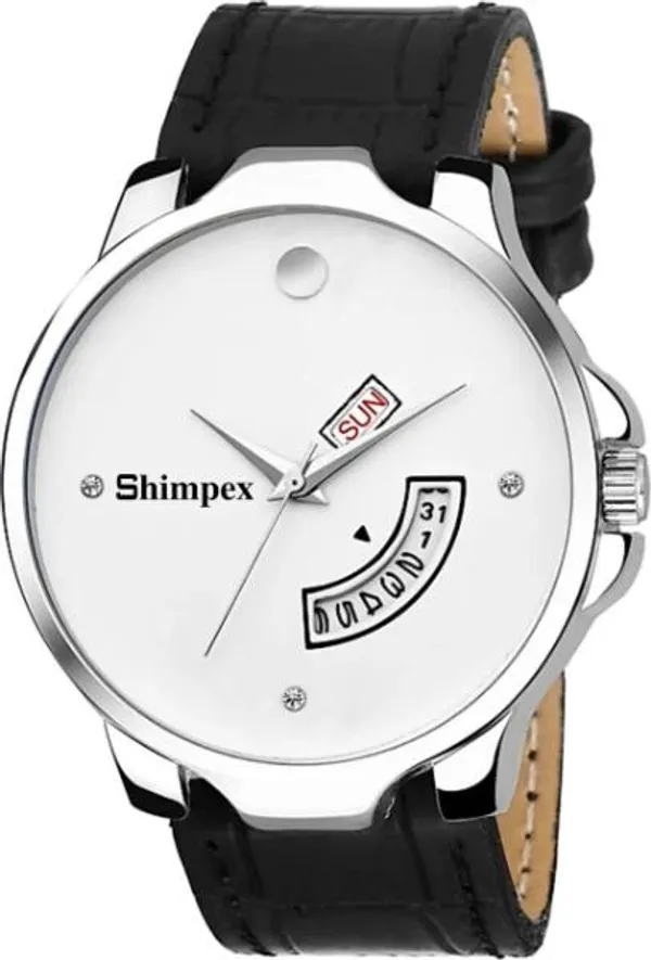Premium_Watches_White_Genuine_Leather_Boys_Waterproof_With_A_One_Year_Warranty_Day_And_Date_Analog