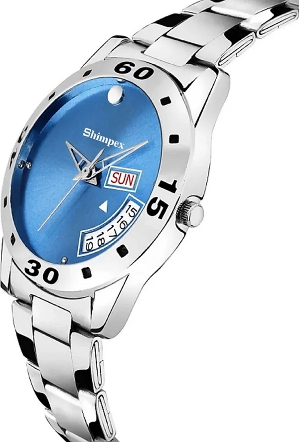 Premium_Watches_Blue_Metal_Couple_Waterproof_With_A_One_Year_Warranty_Day_And_Date_Analog