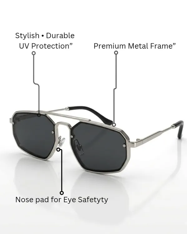 Black_Silver_Metal_Frame_Sunglasses_For__Unisex