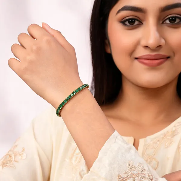 Green_Alloy_Stone_Bracelet_For_Women