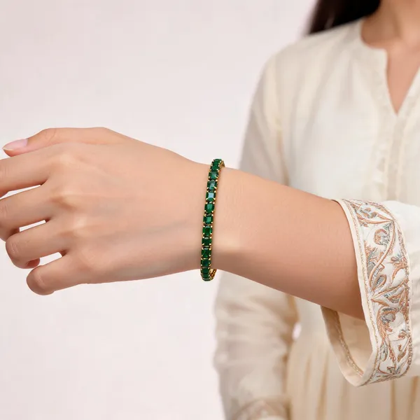 Green_Alloy_Stone_Bracelet_For_Women