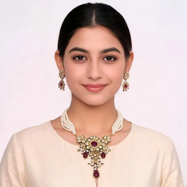 Maroon_Alloy_Kundan_Bridal_Necklace_Set_For_Women