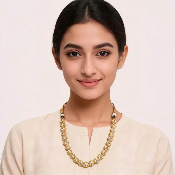 Gold_Alloy_Oval_Bead_Necklace_For_Women
